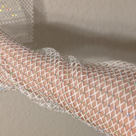 Orange Kiss long sleeve mesh sparkly rhinestone cover shirt - Picture 9 of 10